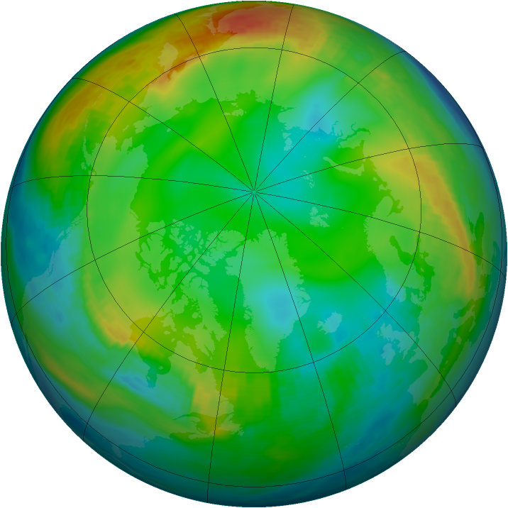 Arctic ozone map for 09 December 1980